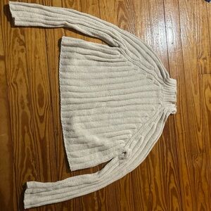 American Eagle Outfitters Cream Ribbed Turtleneck Sweater